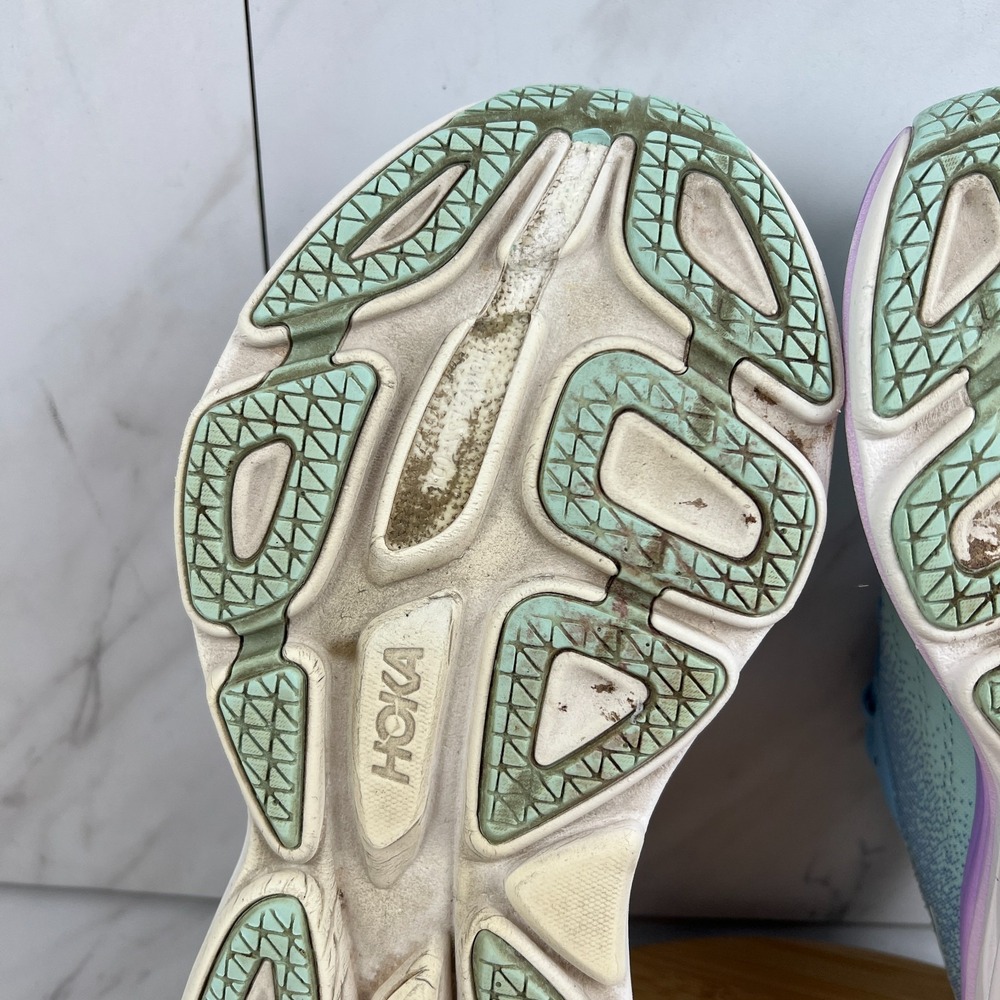 Hoka One Bondi 8 Womens Size 8 D WIDE Airy Blue Ocean Running Shoe 1127954 ABSO - Picture 7 of 13